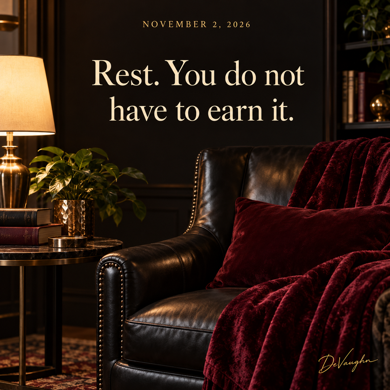 November 2. Rest. You do not have to earn it.