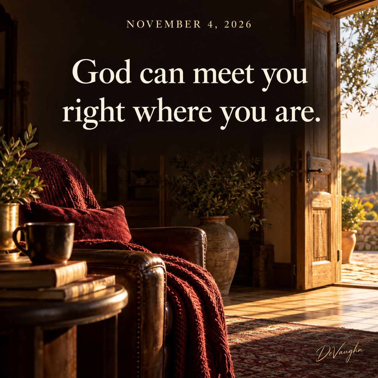 November 4. God can meet you right where you are.