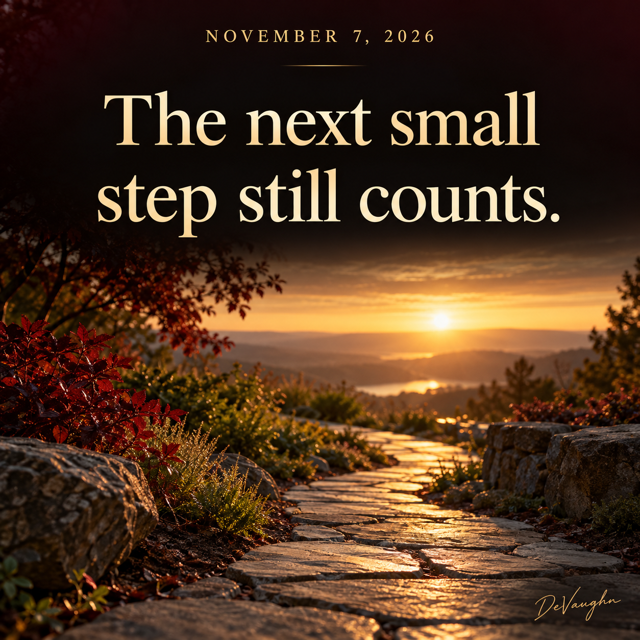 November 7. The next small step still counts.