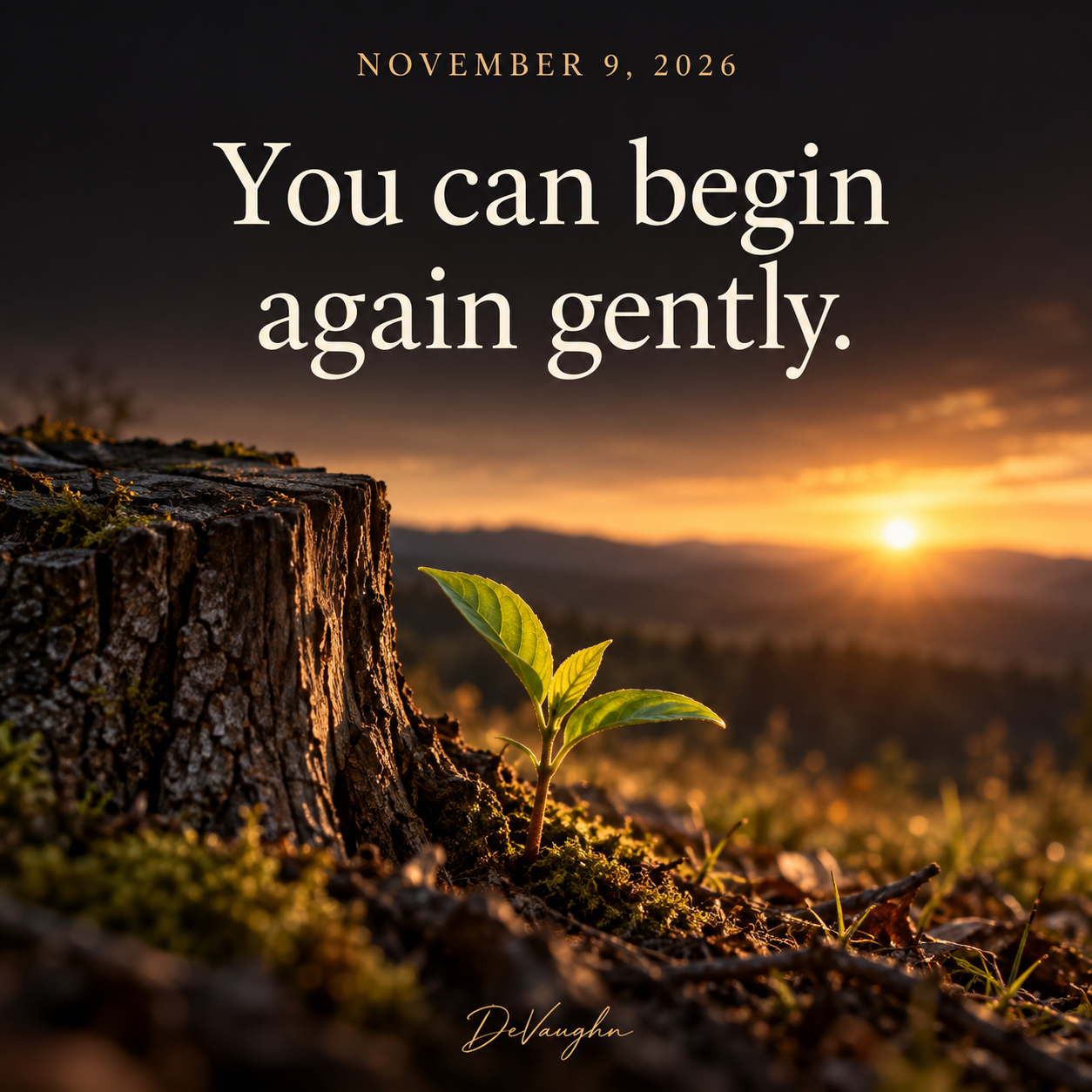 November 9. You can begin again gently.