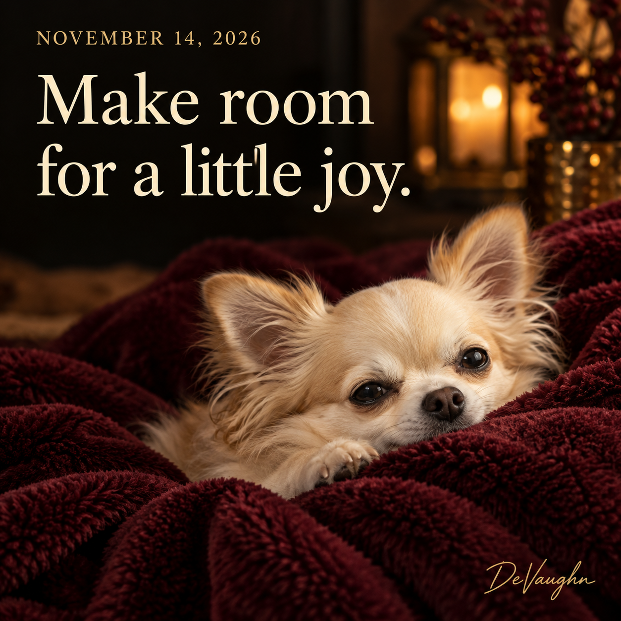 November 14. Make room for a little joy.