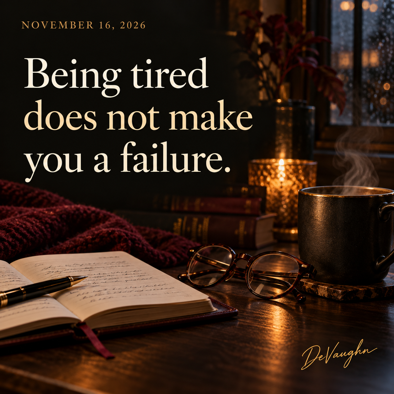 November 16. Being tired does not make you a failure.