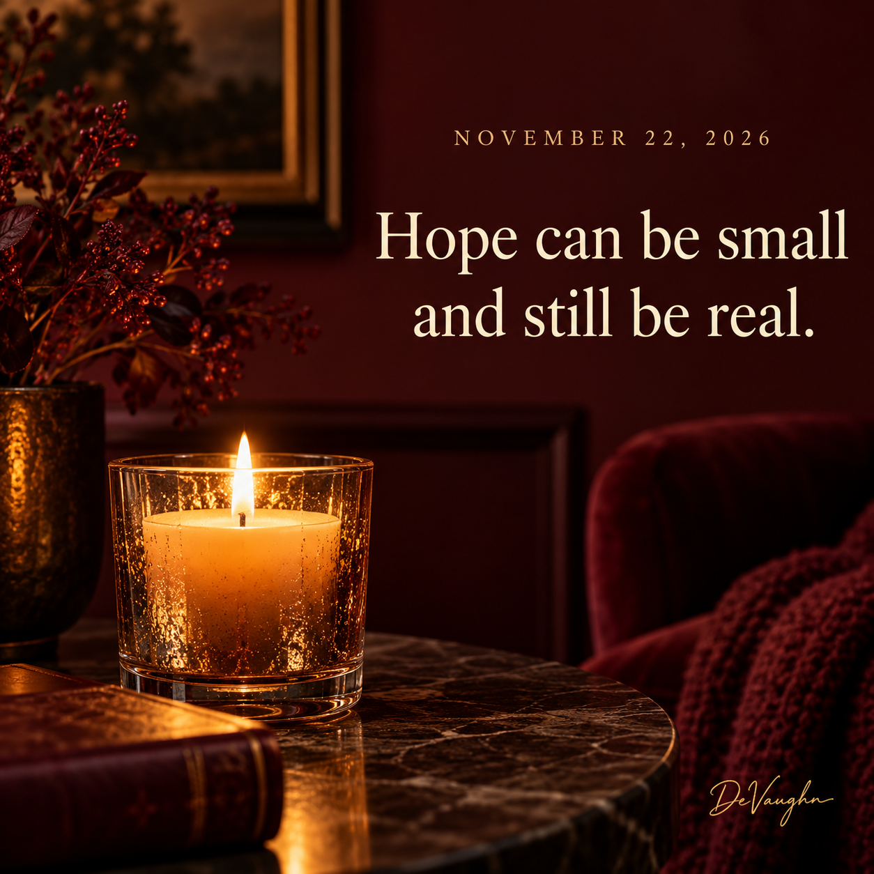 November 22. Hope can be small and still be real.