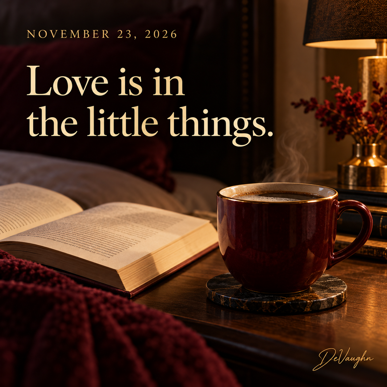 November 23. Love is in the little things.
