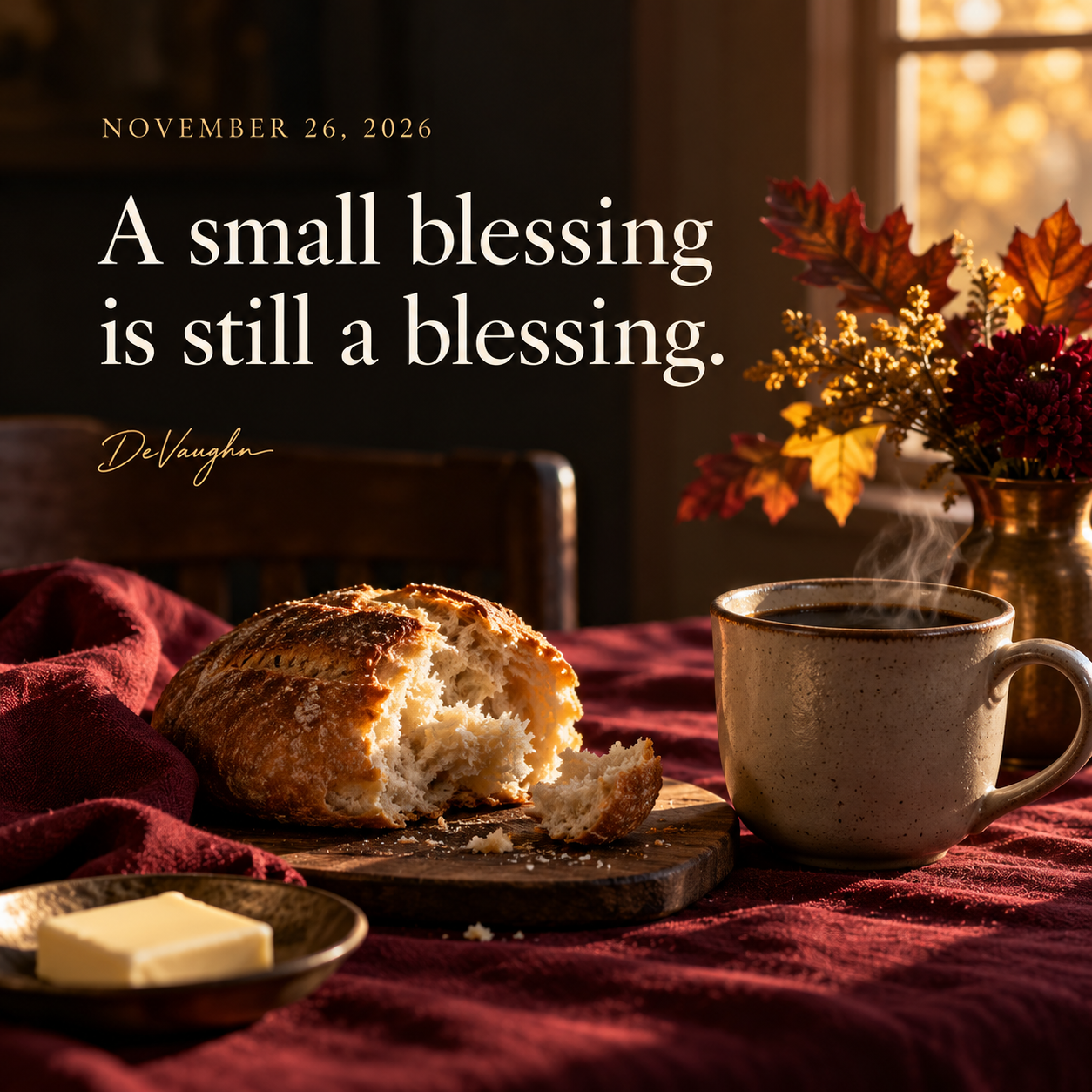 November 26. A small blessing is still a blessing.