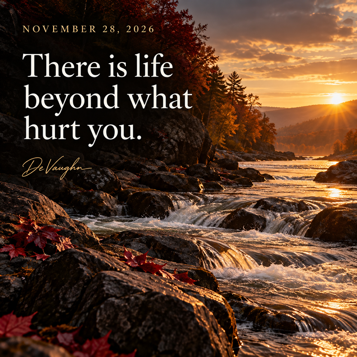 November 28. There is life beyond what hurt you.