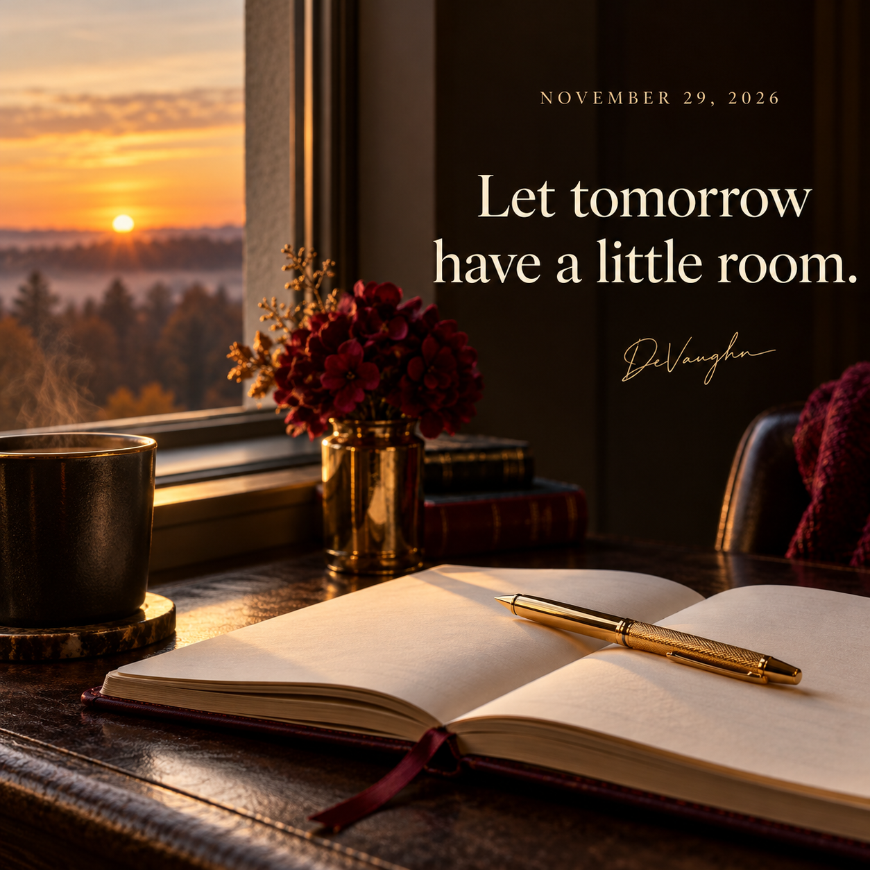 November 29. Let tomorrow have a little room.