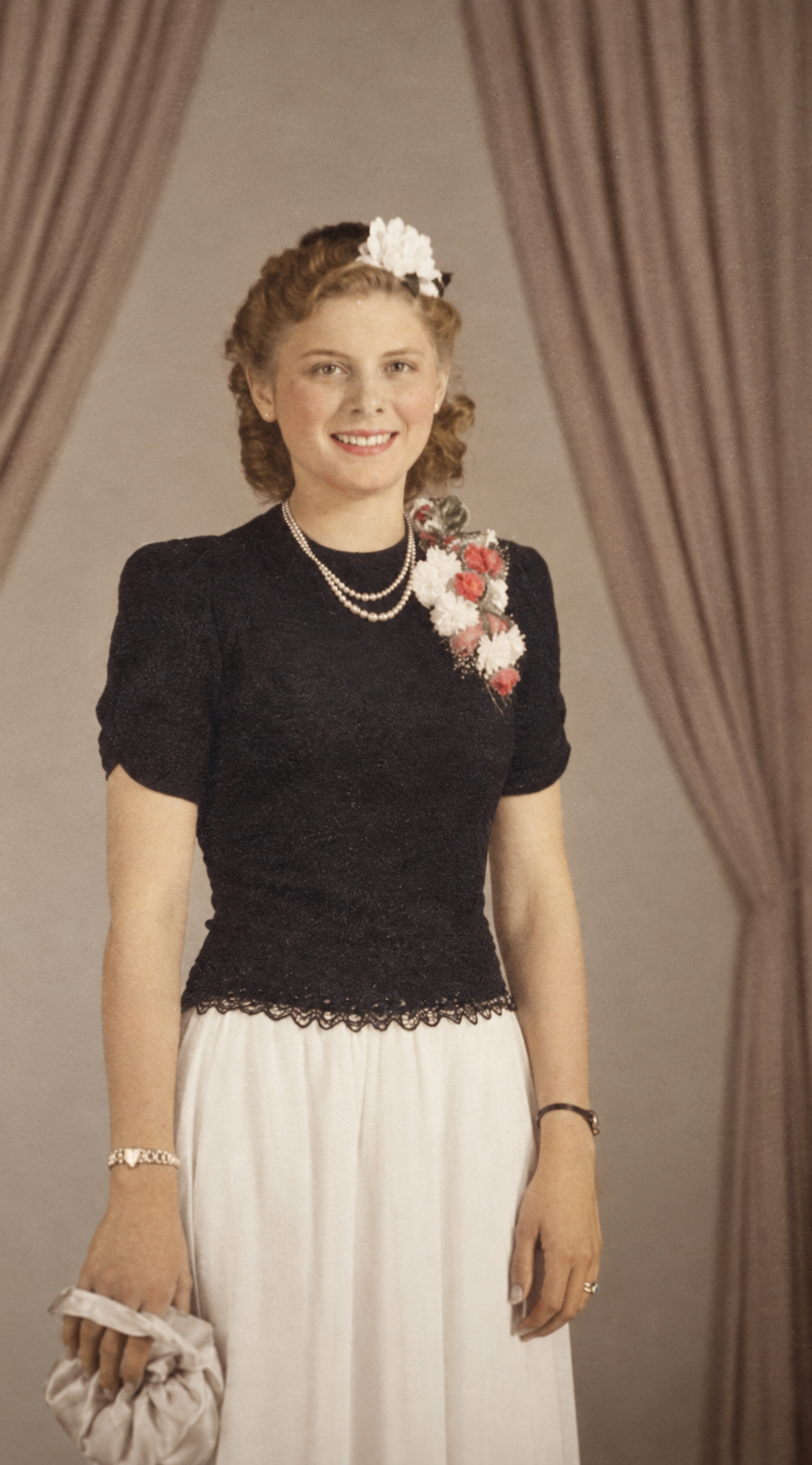 Restored vintage family portrait